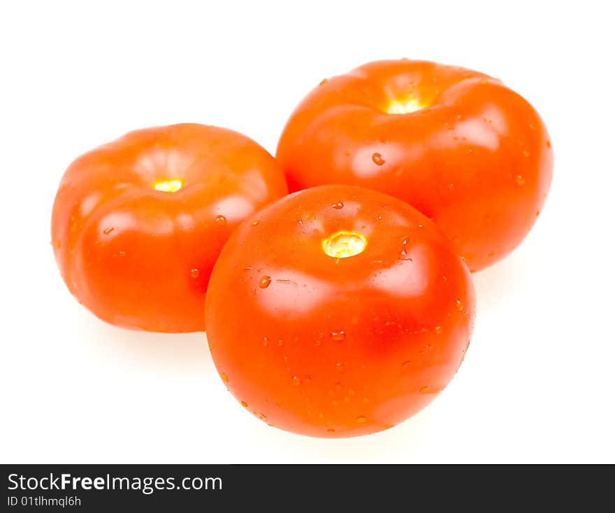 Fresh tomatos isolated on white background