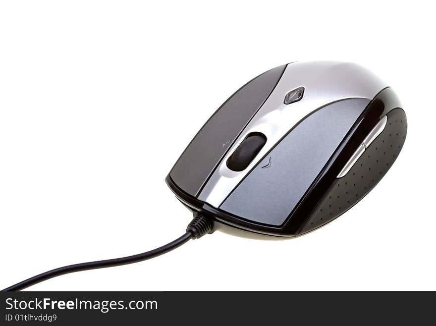 Close-up computer mouse isolated on white background