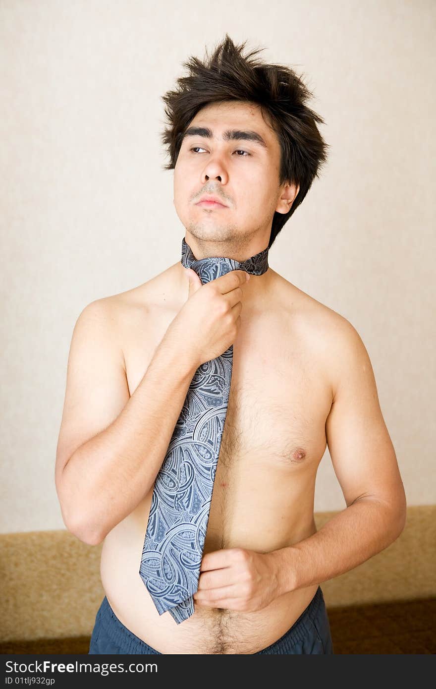 Portrait of man in necktie. Portrait of man in necktie