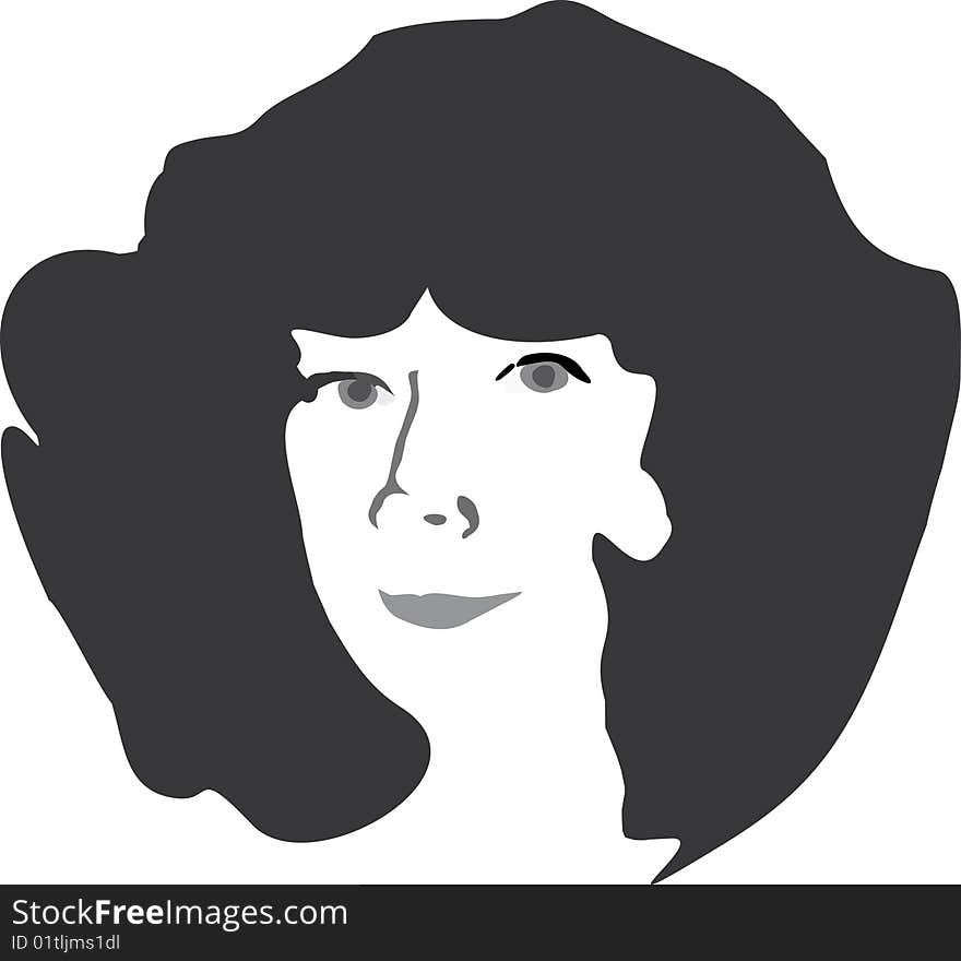 Vector image  a head of  woman