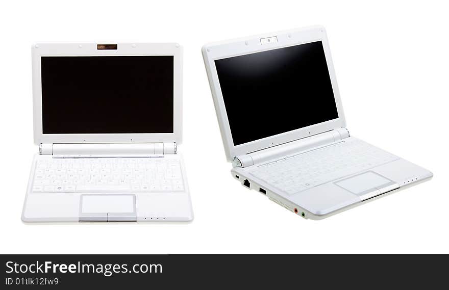 White notebooks isolated on white background