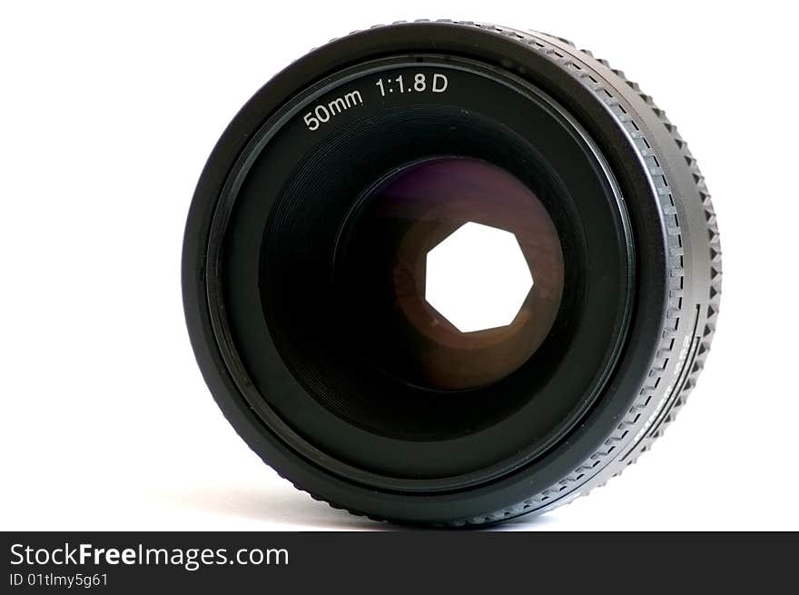 Photo lens isolated on the white background