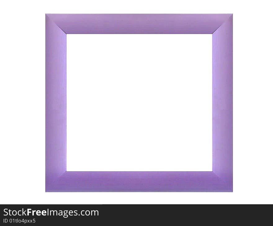 Decorative violet wood frame isolated over white background