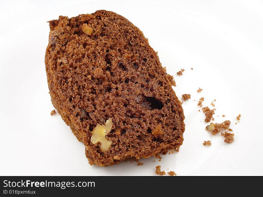 Chocolate Cake On White Background