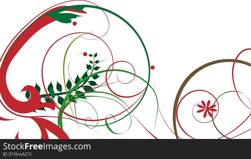 Red and green design ornament