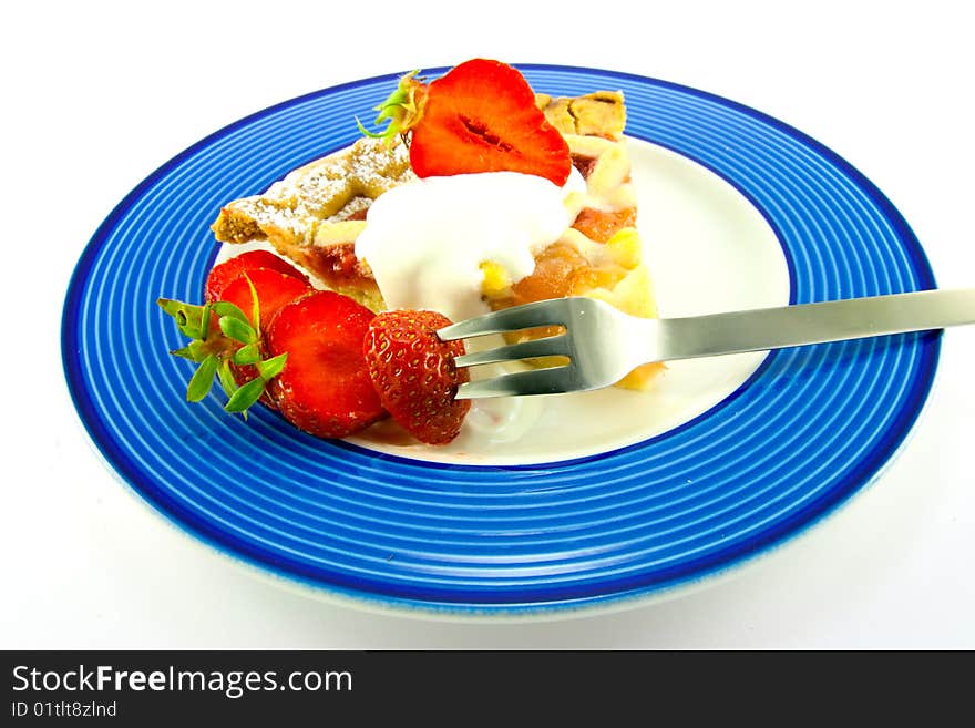 Pie with Strawberries and Cream