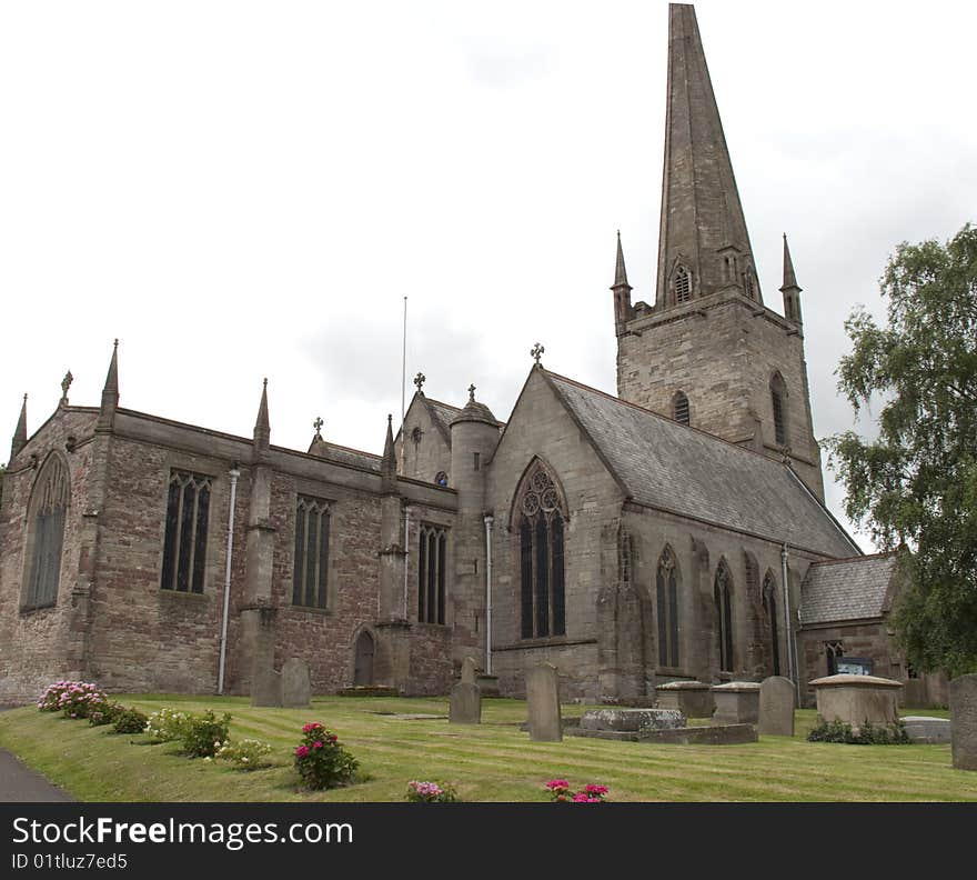 The Front View of St Marys Church, Ross-on-Wye, Herefordshire, UK