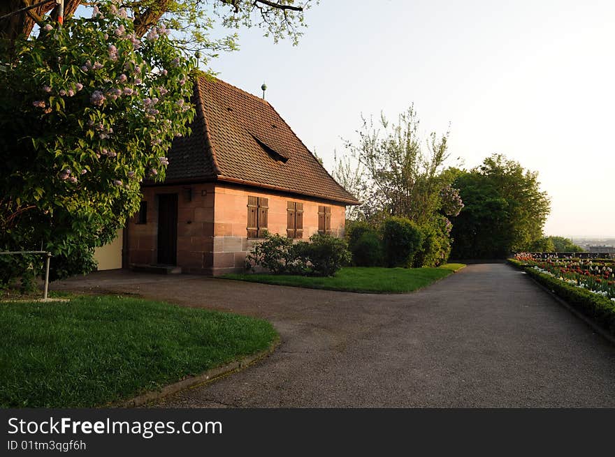 Countryside house in the evening