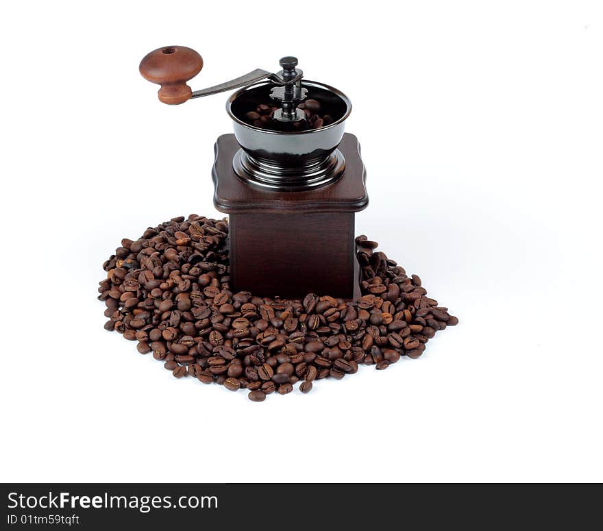 Coffee in the coffee grinders, coffee beans. Coffee in the coffee grinders, coffee beans