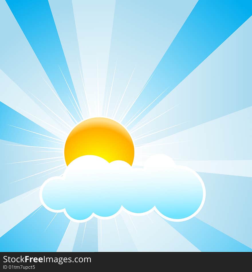 Beautiful sky with sun and clouds. Beautiful sky with sun and clouds