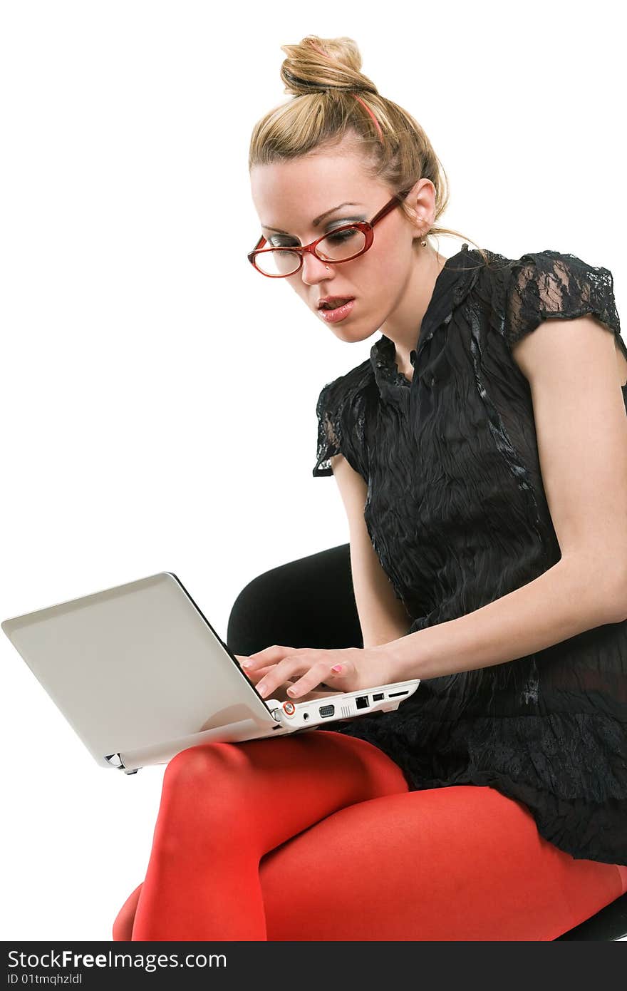 Young woman with laptop