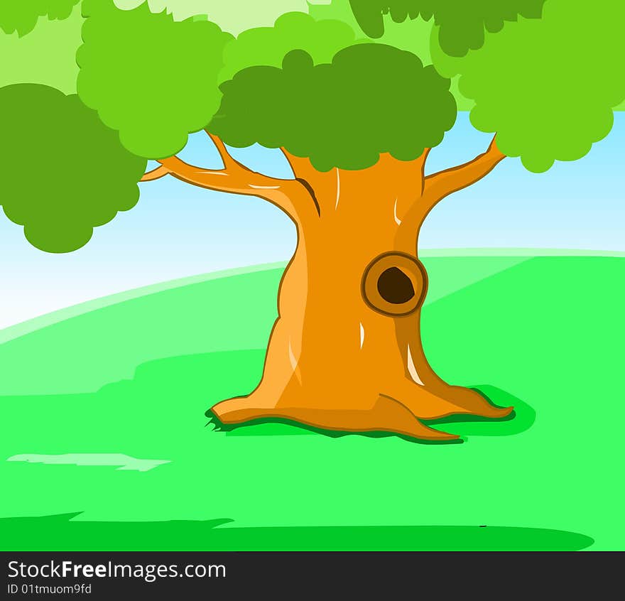 Nature tree background - green illustration