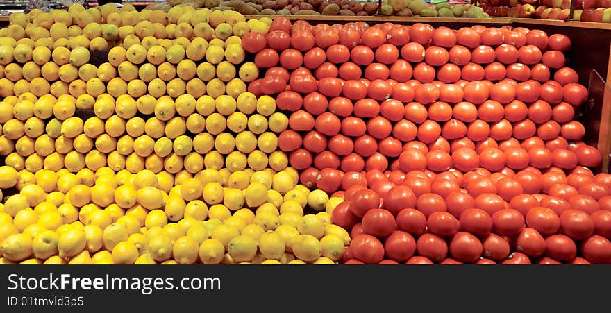 Shot of the fruit market in lower manhattan. Shot of the fruit market in lower manhattan