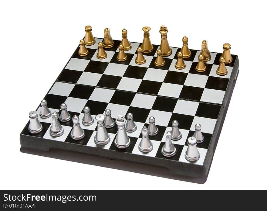 Small chess on white background