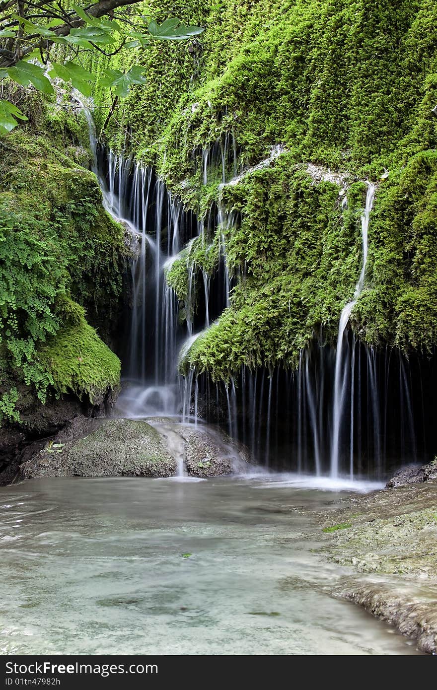 A waterfall on the river Saigne in Provence