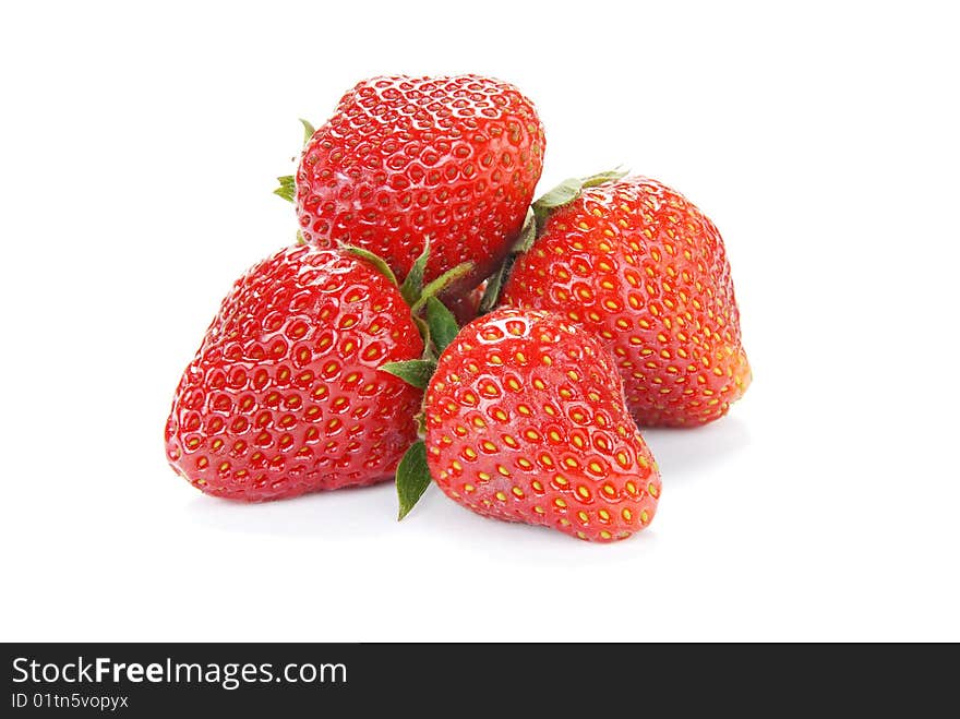 Strawberries isolated over white background