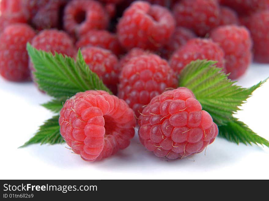 Raspberry With Leaves