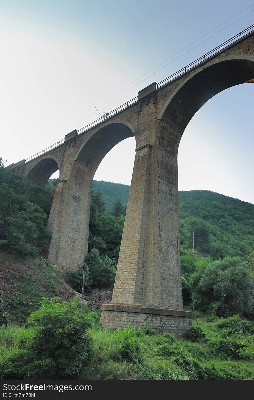 High railway bridge