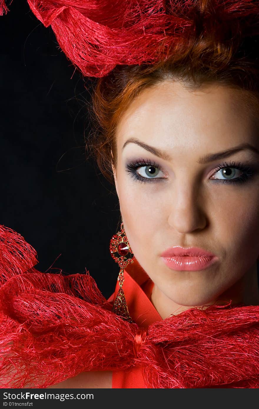 Beautiful Red Fashion Model