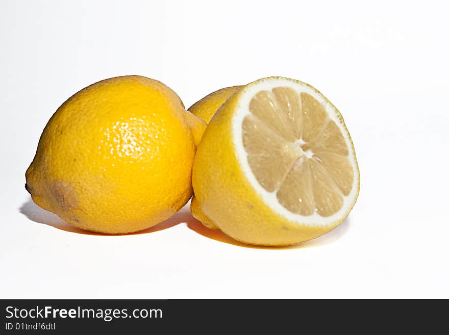 Lemons isolated over white