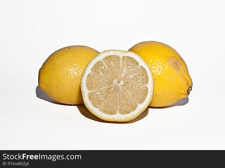 Lemons isolated over white