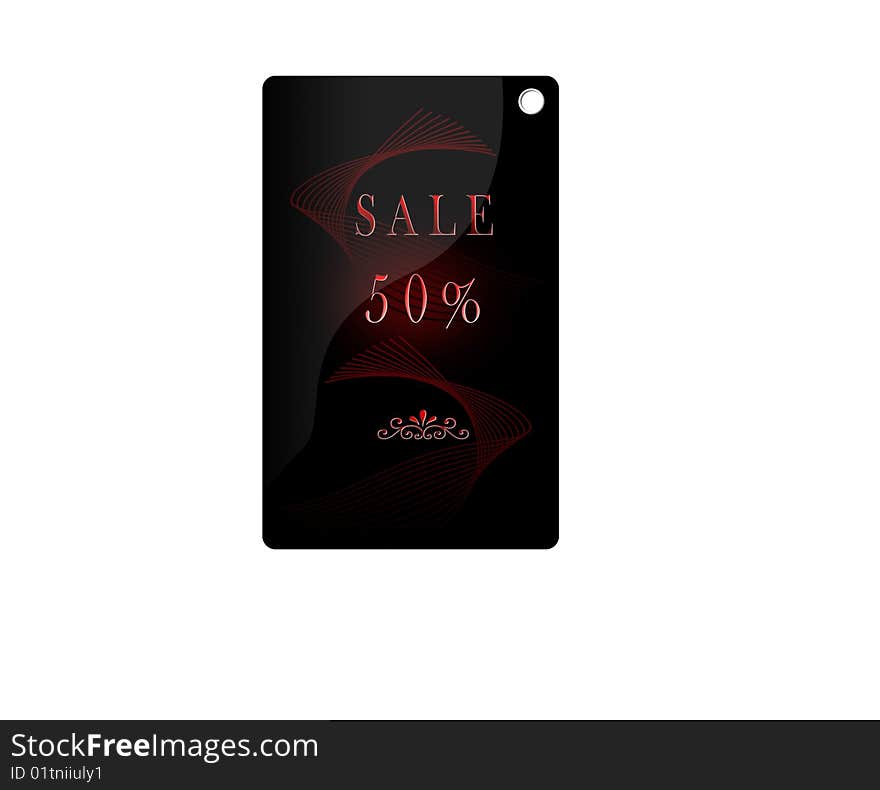 Sale card on black background