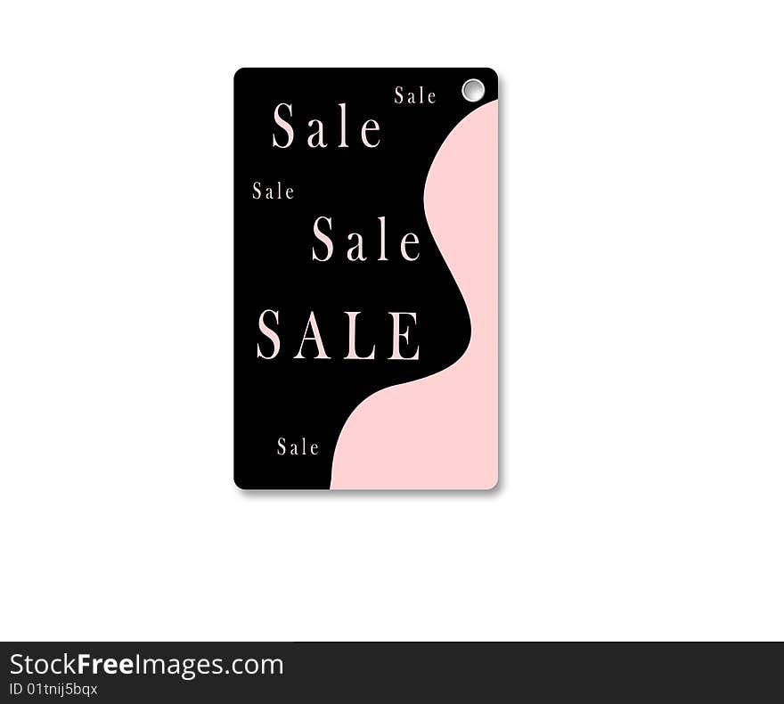 Sale card on black and pink