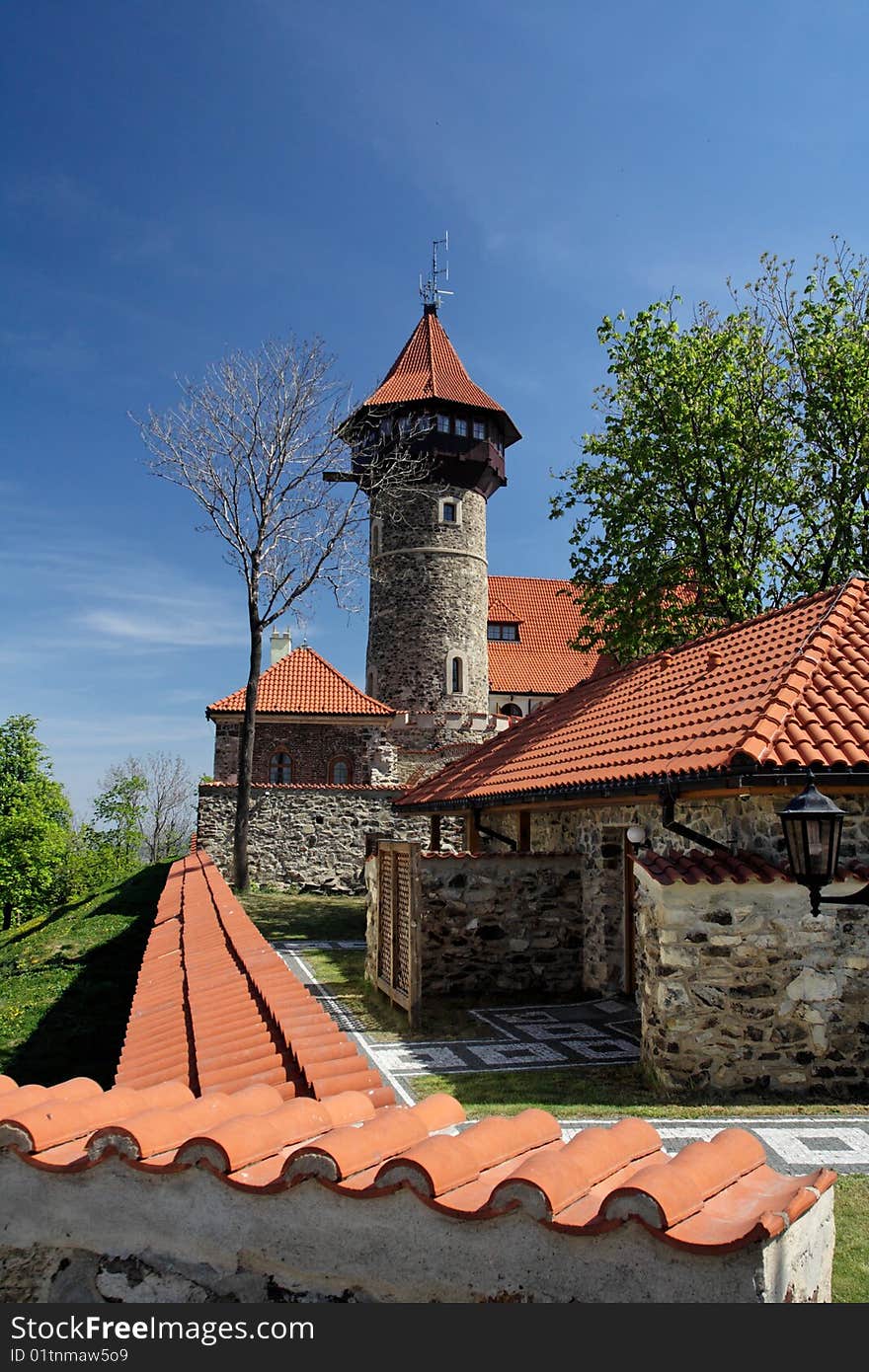 Castle above the town Most. Castle above the town Most