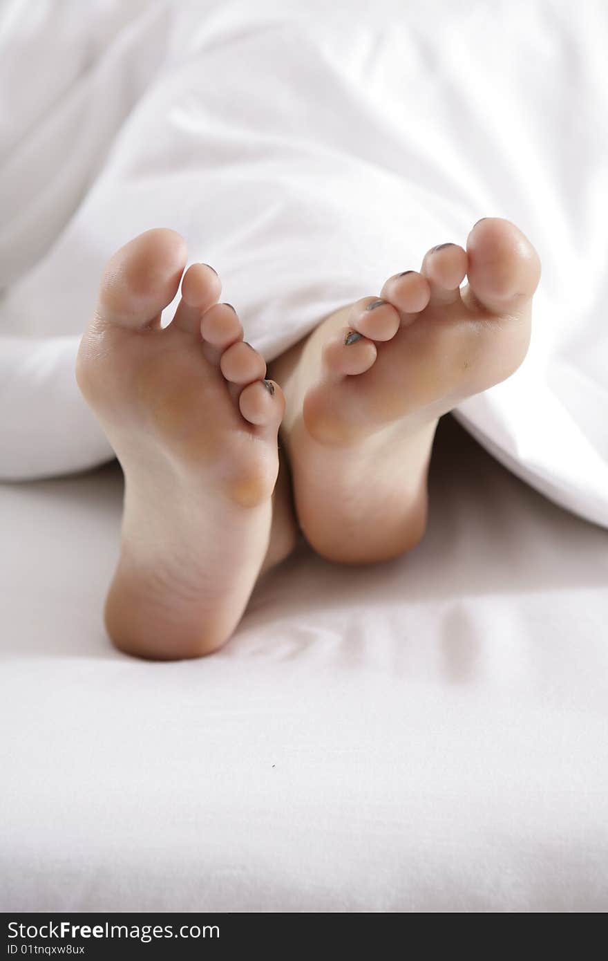 Bright Closeup of woman�s feet