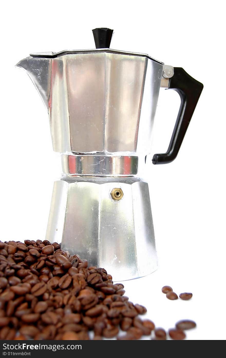 Espresso mug with coffee beans