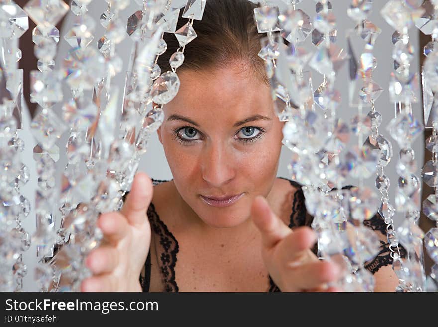 Young attractive Woman portrait with glitter