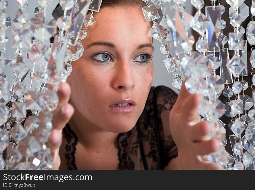 Young attractive Woman portrait with glitter