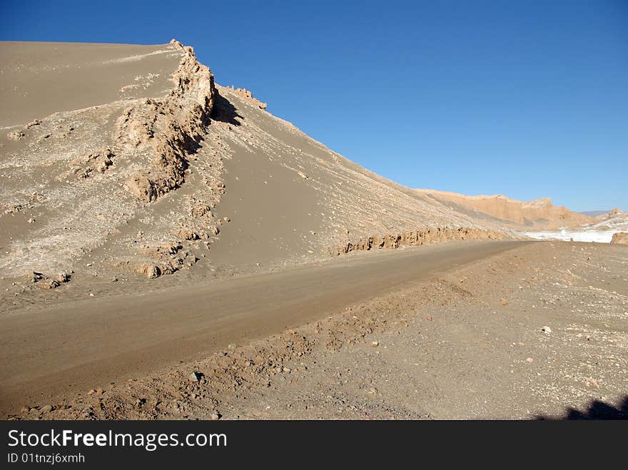 Road in the Atacama Desert - Chile, South America.