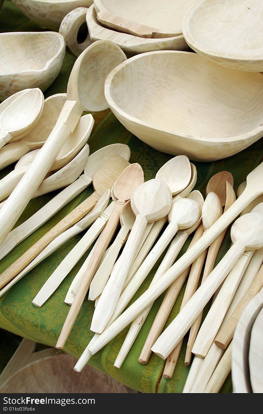 Hand-made traditional wooden spoons, on Romania. Hand-made traditional wooden spoons, on Romania.