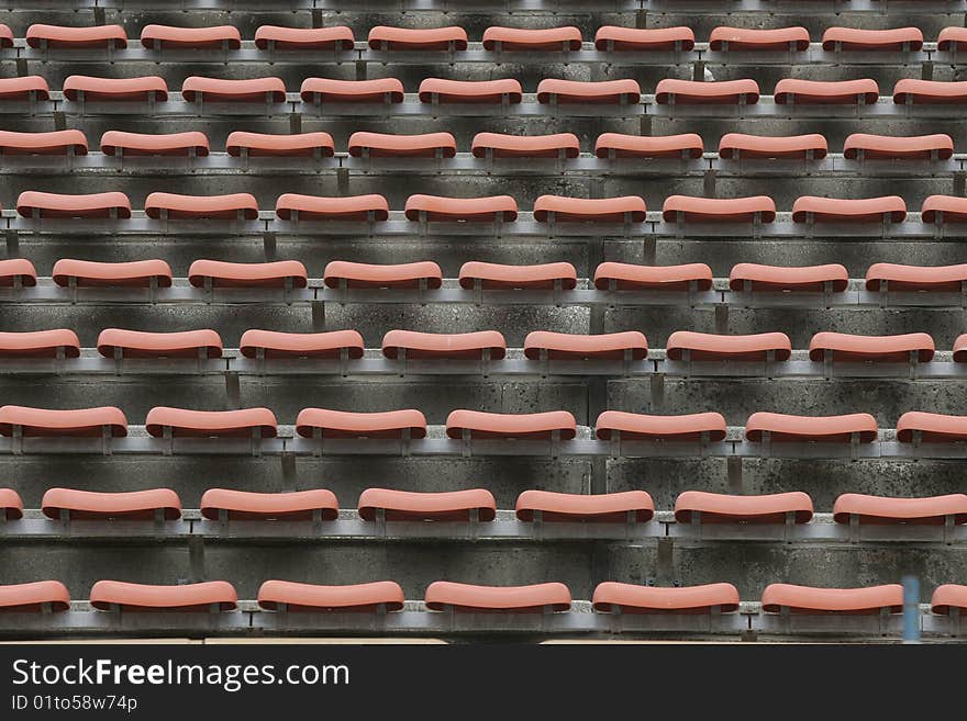 A field of empty stadium seats.