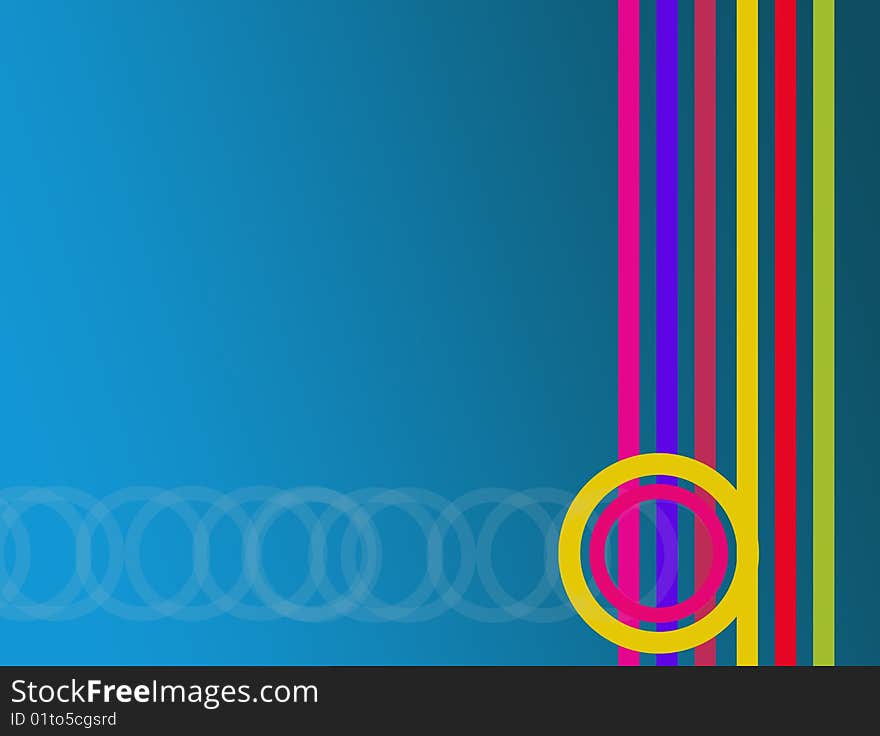 Purple, yellow, red and green lines over blue background. Colors illustration. vivid image. Purple, yellow, red and green lines over blue background. Colors illustration. vivid image