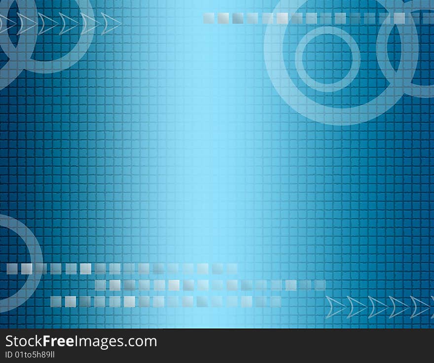 Blue dynamic background with circles, arrows and squares. Insert text or designs. Blue dynamic background with circles, arrows and squares. Insert text or designs