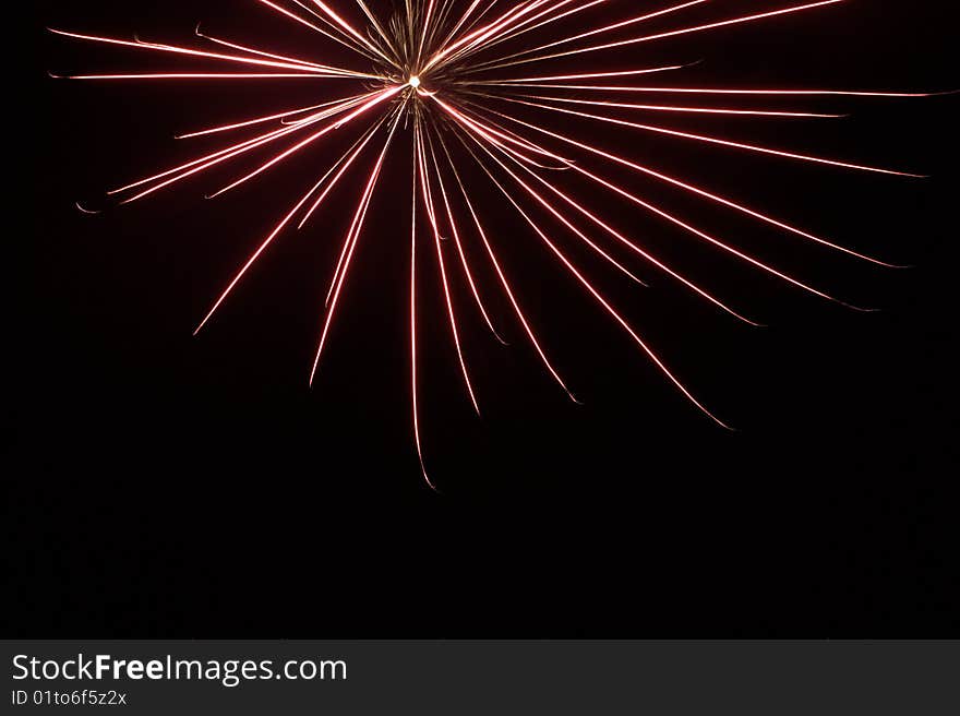 Firework against the night sky. Firework against the night sky