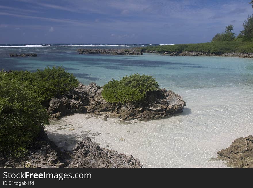 Crystal clear tropical waters with coral outcrops. Crystal clear tropical waters with coral outcrops