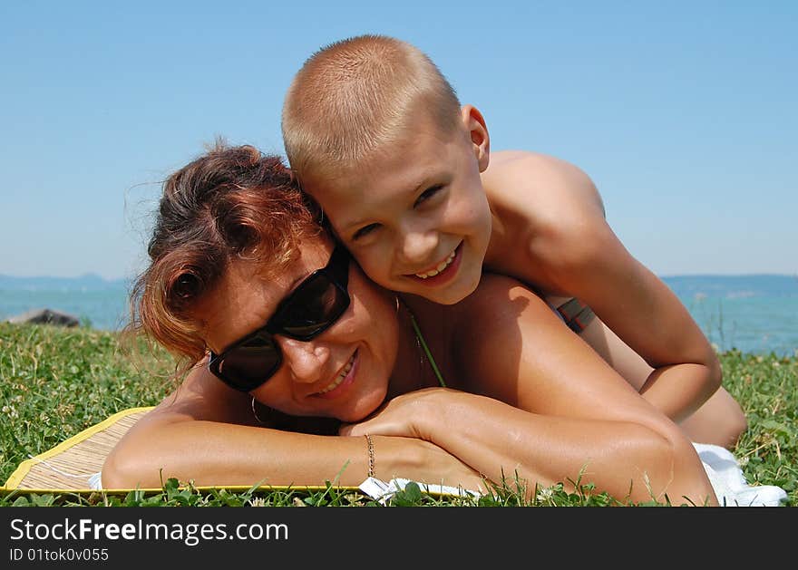 The boy loves his mother. The boy loves his mother