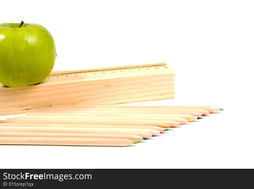 Wooden School Pencils And Holder