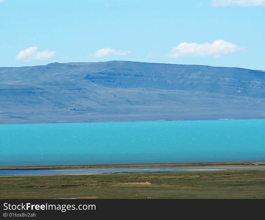 Turquoise blue Lago Argentino, southern Argentina