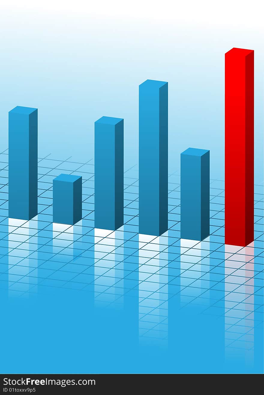 Business Graph showing profits and gains. Business Graph showing profits and gains