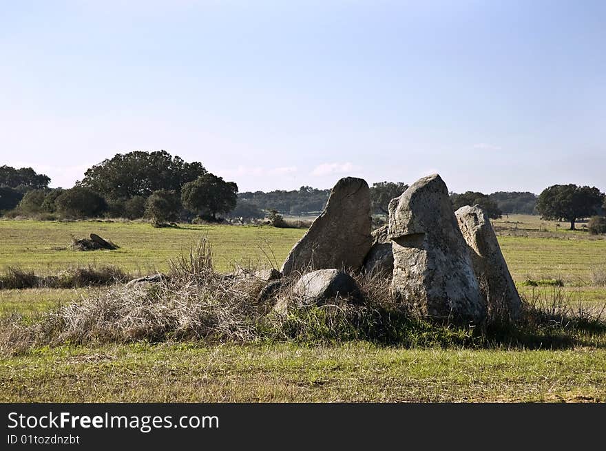 Dolmen of Chamine near Evora, Alentejo,  Portugal