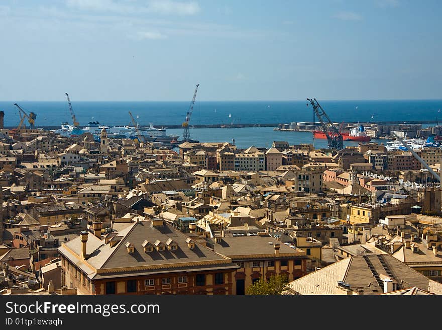 The Genoa's roofs in the historic centre of Genoa. The Genoa's roofs in the historic centre of Genoa