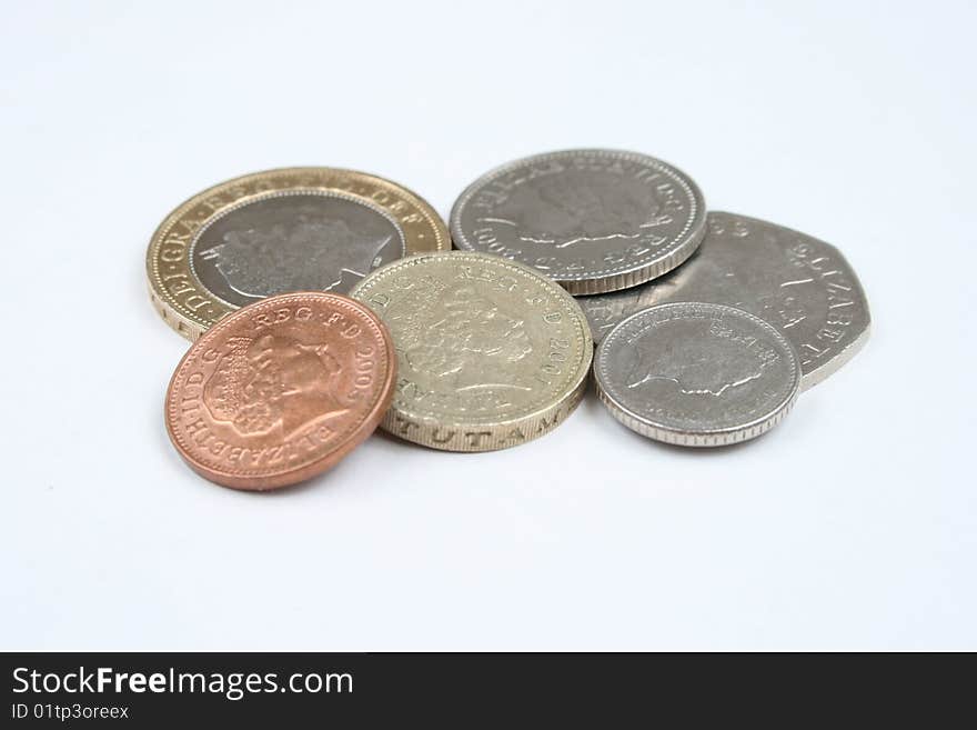 Coins On A White Background