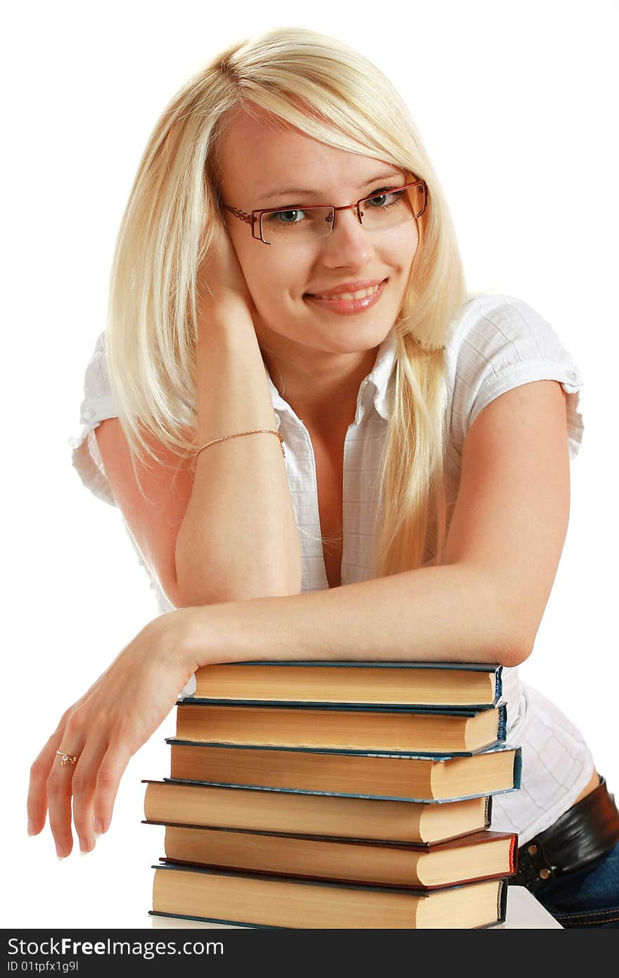 Female Student Portrait, isolated on white background