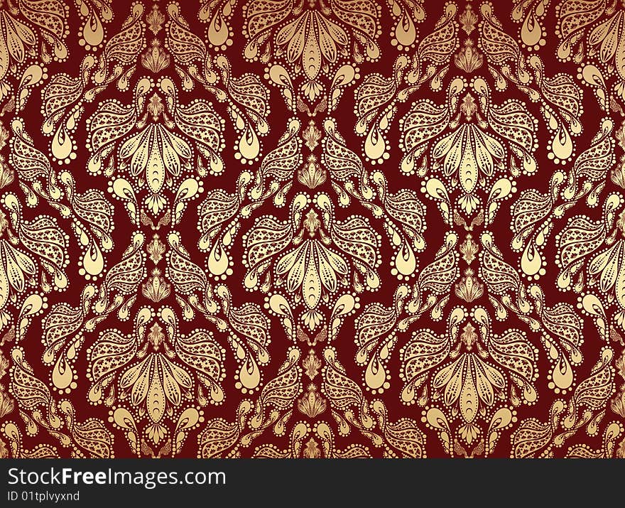 Decorative seamless floral ornament