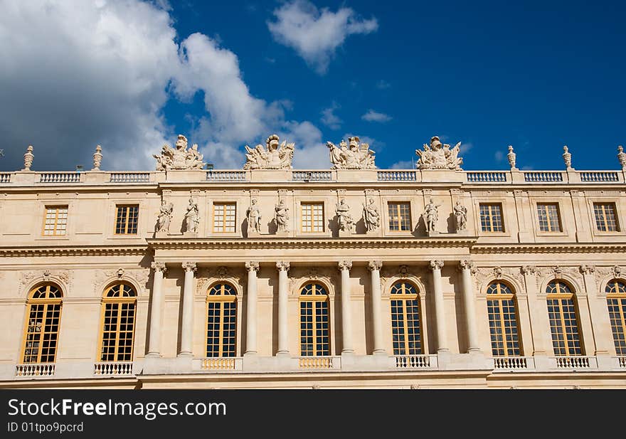 Classical Paris royal building exterior in palace. Classical Paris royal building exterior in palace