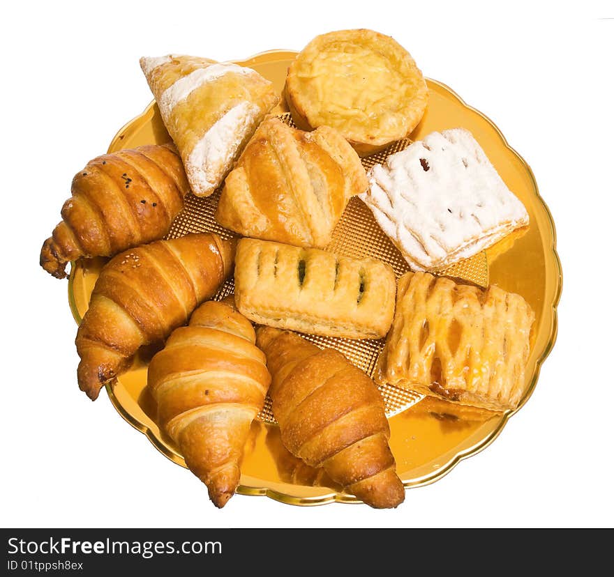 The plate with croissants